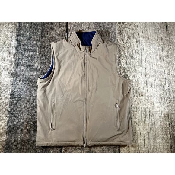 Peter Millar Vest Mens XL Tan Crown Soft Reversible Full Zip Preppy Golf - Picture 1 of 11